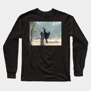 Darterbird in the mist Long Sleeve T-Shirt